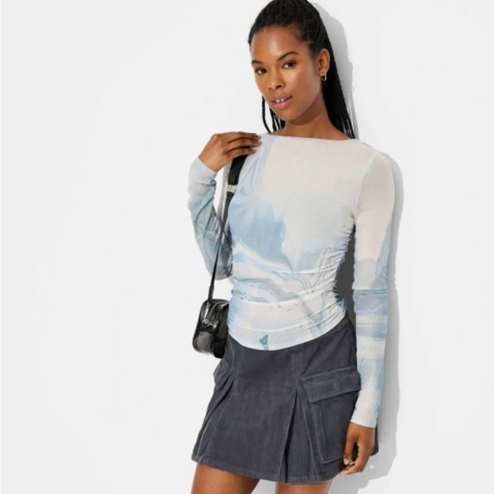 💖5 for $50💖 WILD FABLE Dark Gray Corduroy Pleated Cargo Mini Skirt Preppy - Picture 3 of 9